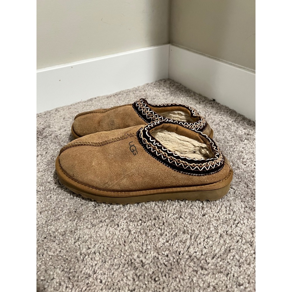 UGG Tasman Chestnut Suede Sheepskin Slippers F19010D Womens Size 9 EU 40